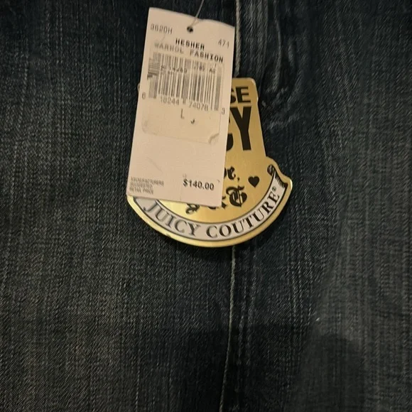 Vintage Y2K Juicy Couture Blue Denim Skirt With Ruffle Size Large - Picture 2 of 16